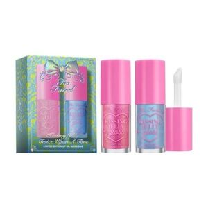 TOO FACED Kissing Jelly Twice Upon a Time Limited Edition Lip Gloss Duo - NIB
